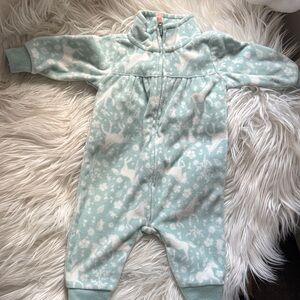 Cozy Fleece Mint Green Baby One Piece